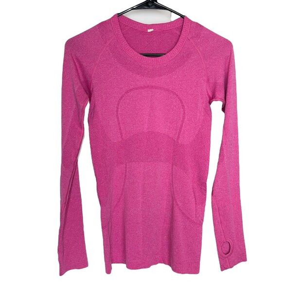 Lululemon Swiftly Tech Long Sleeve Hip Length Size 4 Pink Paris Athleisure Run - Picture 1 of 5